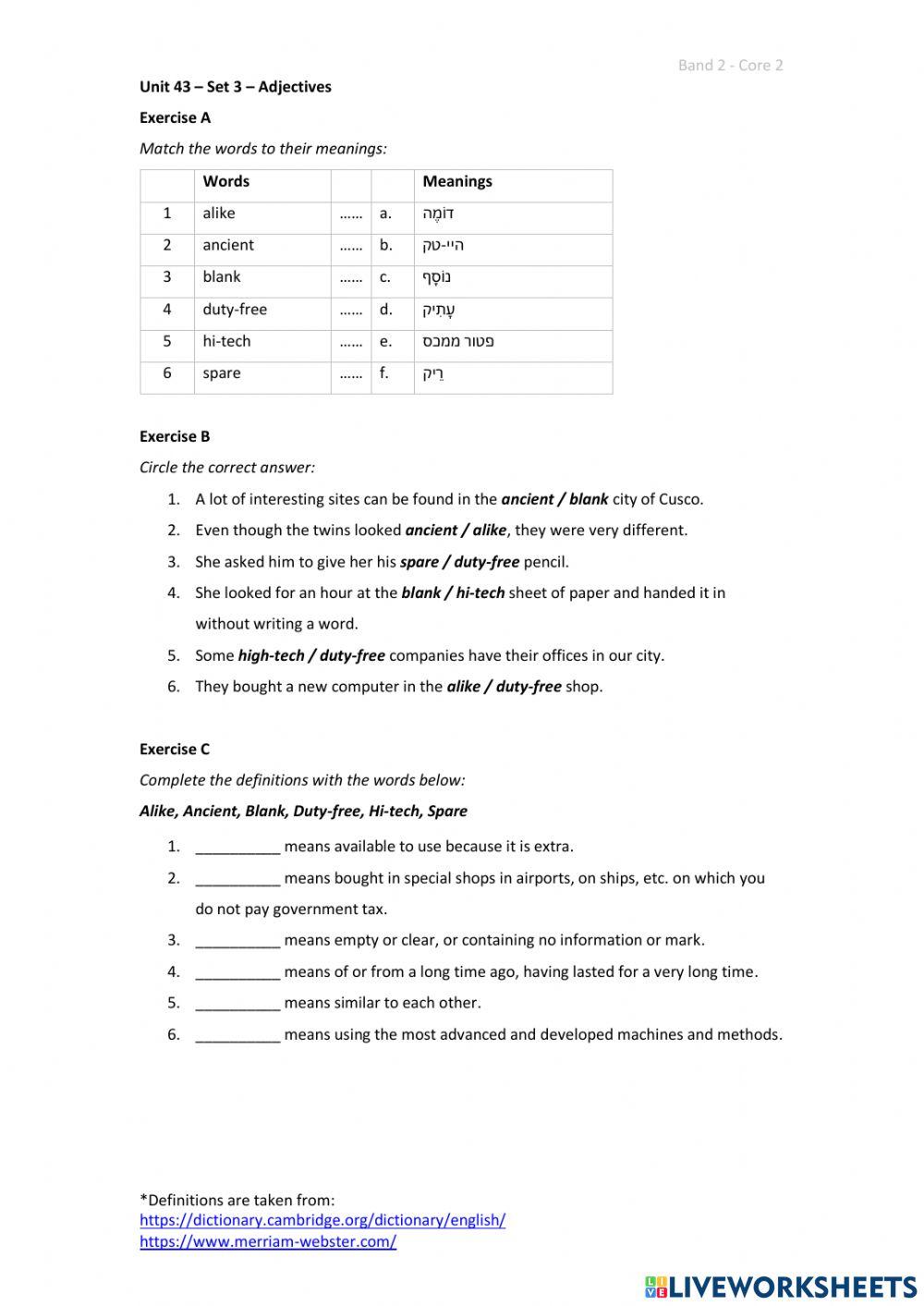 Band 2 (Core 2) - Unit 43 - Set 3