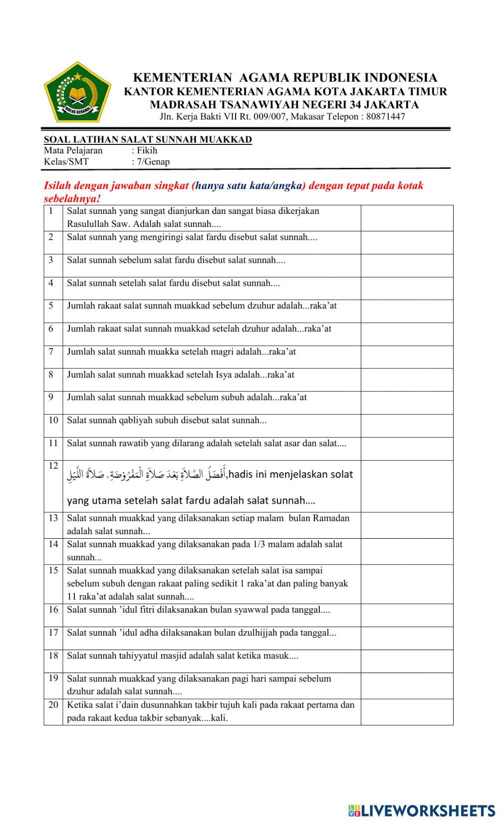 Salat Sunnah Muakkad