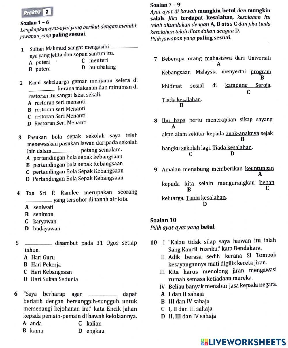 Praktis Kata Nama Am dan Khas