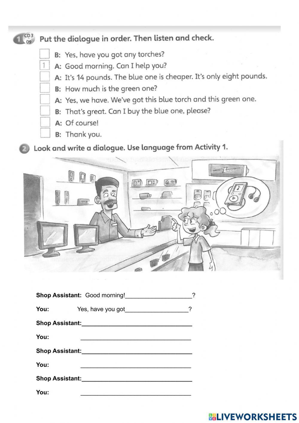 Unit 6: gadgets: Shop conversation