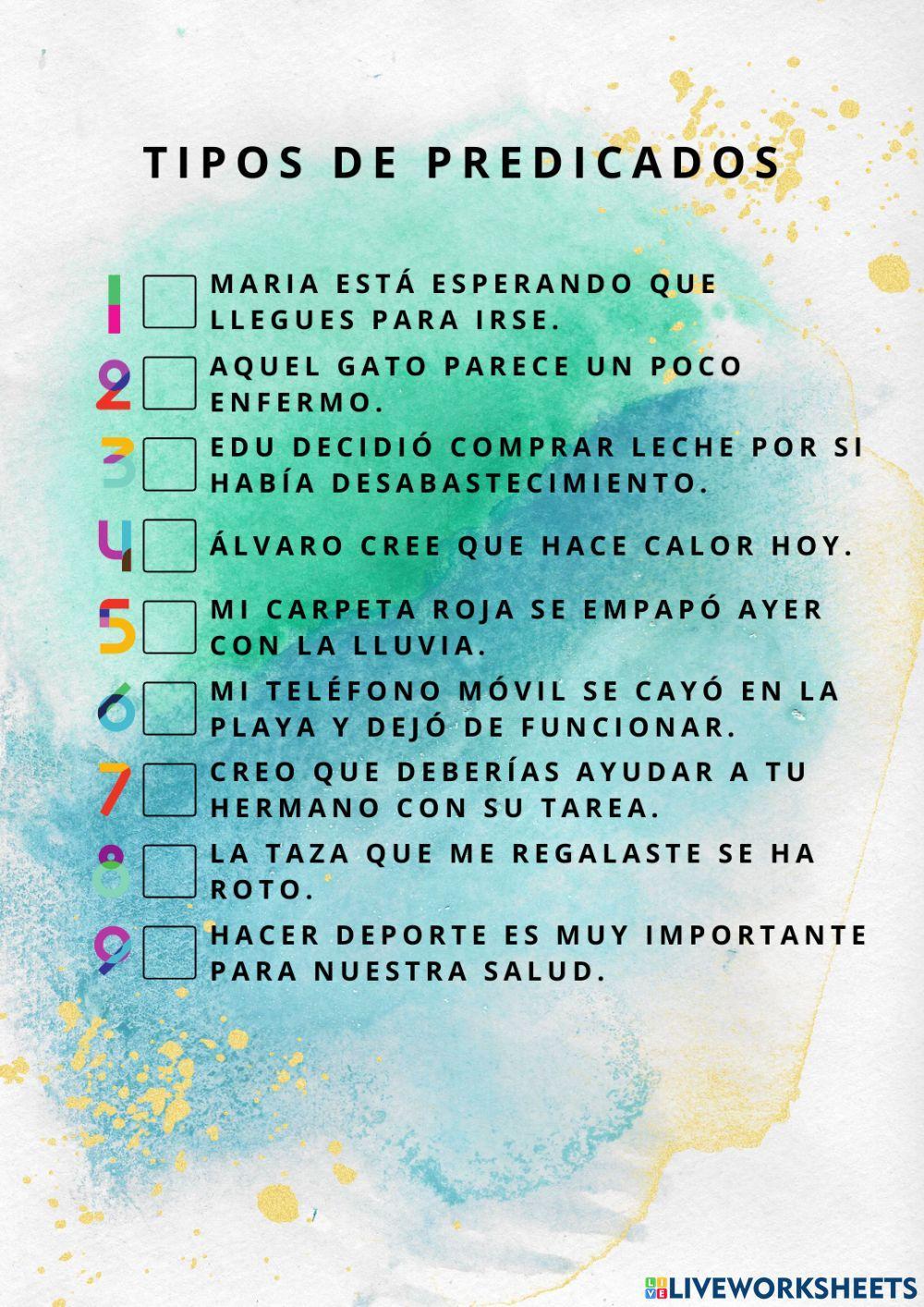 Predicado verbal o nominal