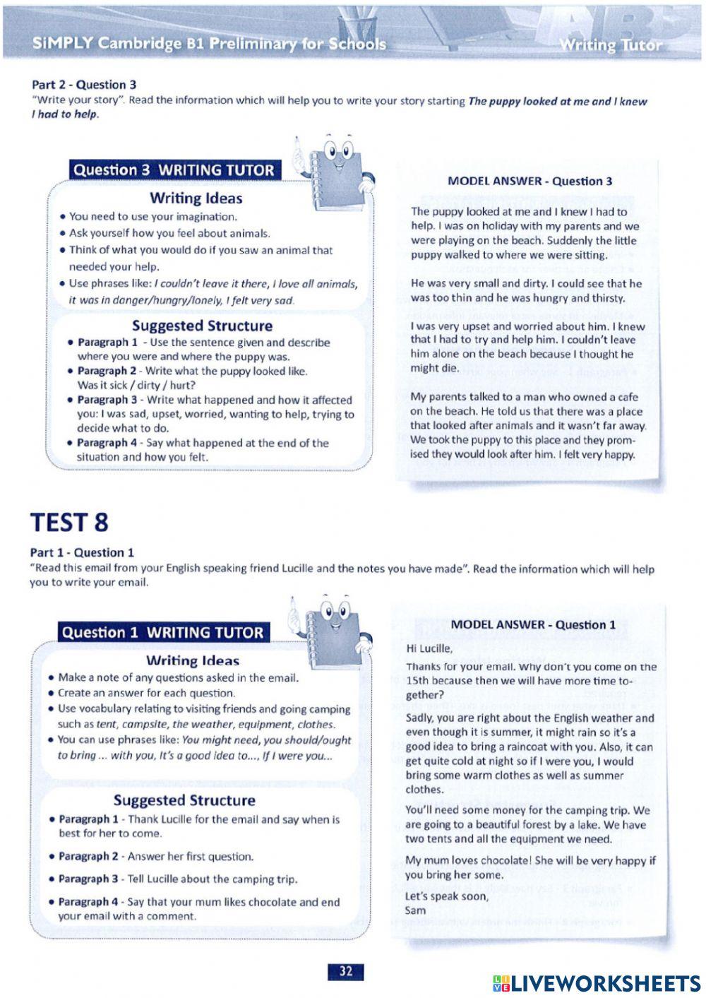 Simply PET Writing  7-8