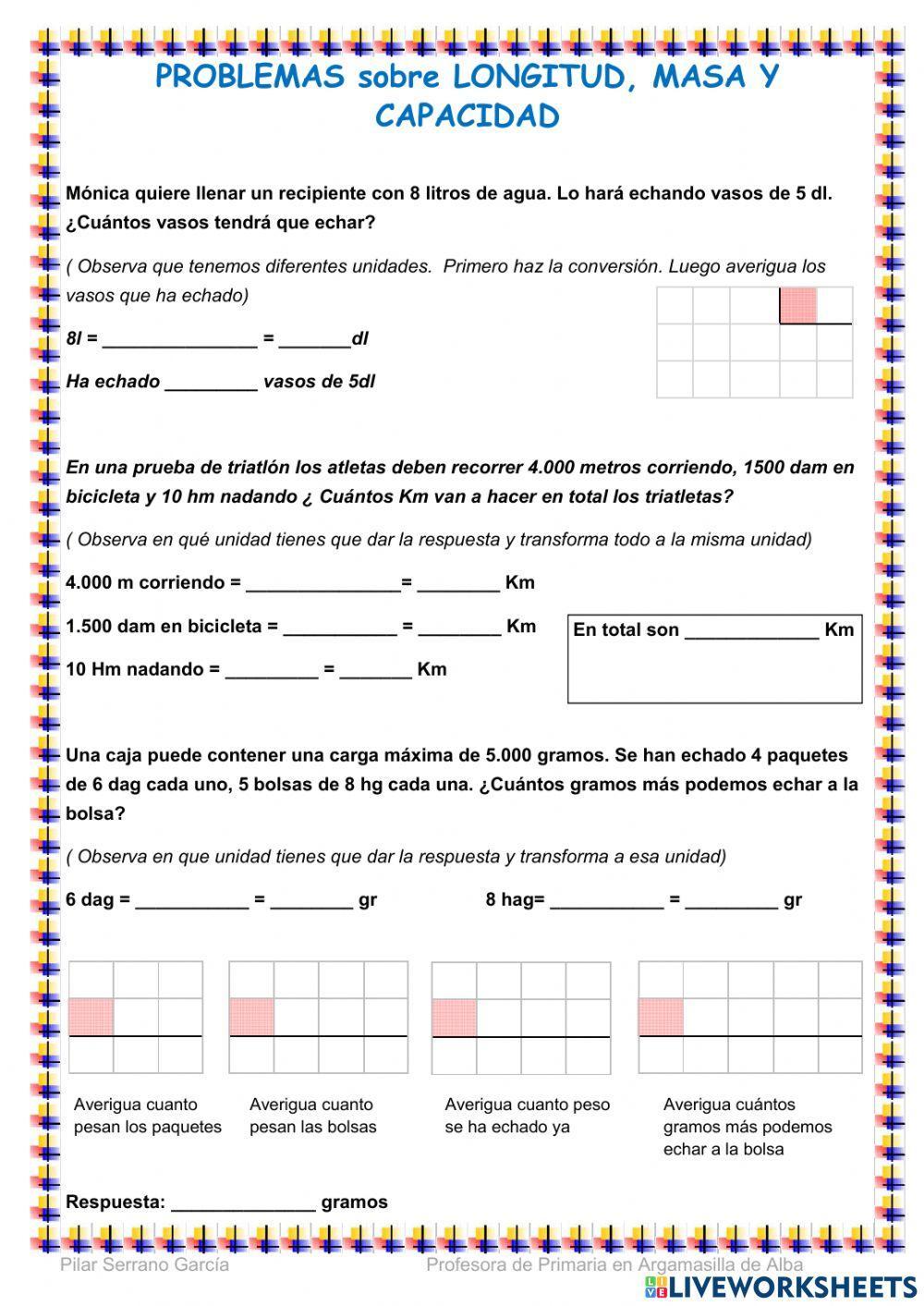 Problemas con mediddas