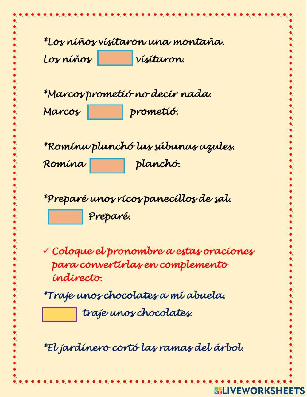 Complementos del Verbo Complementos del Verbo