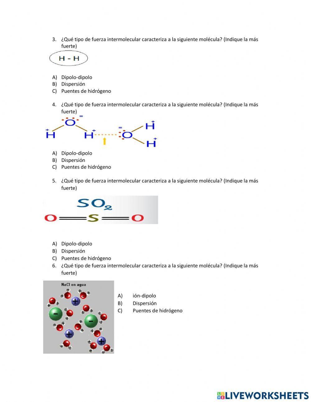 Fuerzas intermoleculares