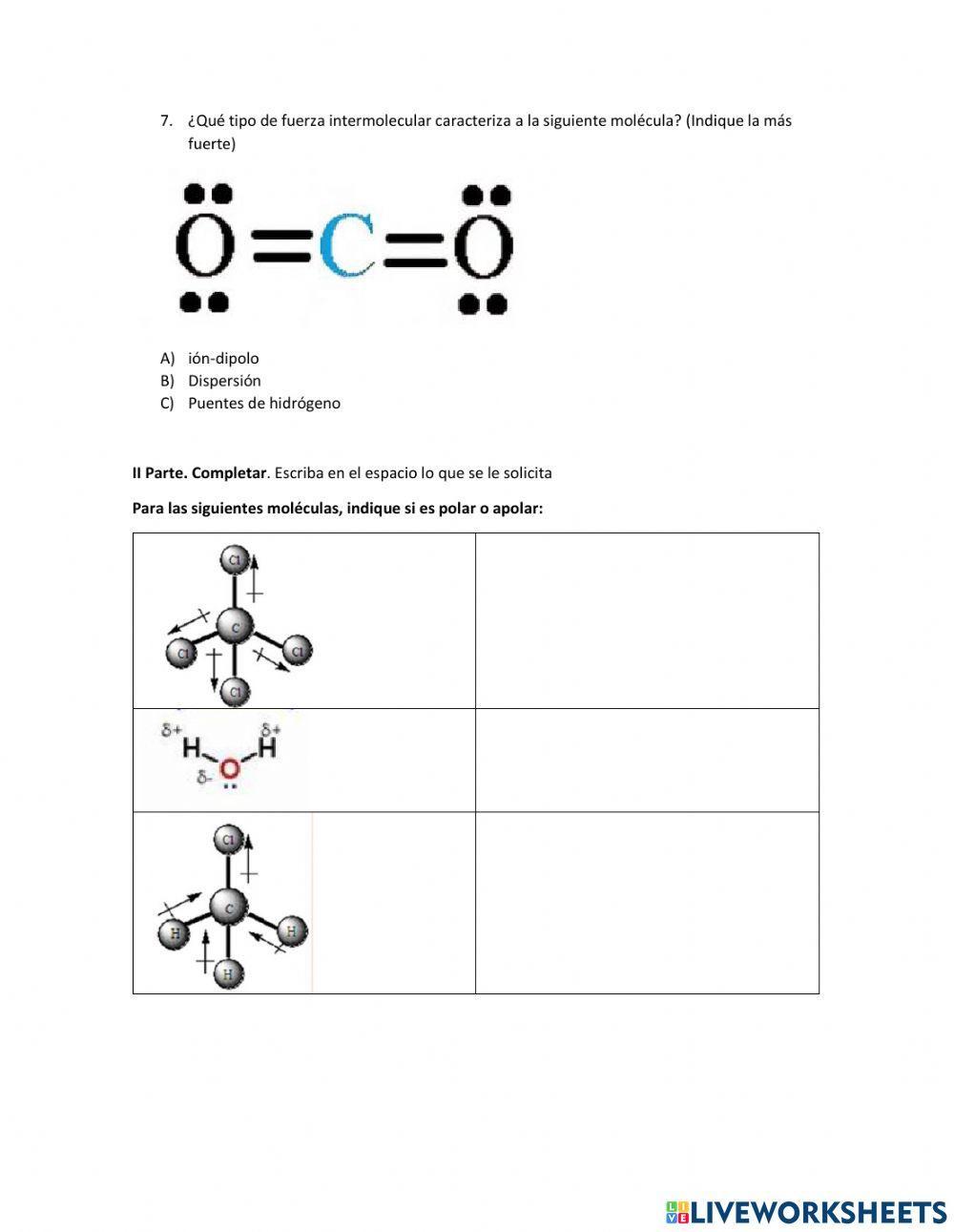 Fuerzas intermoleculares