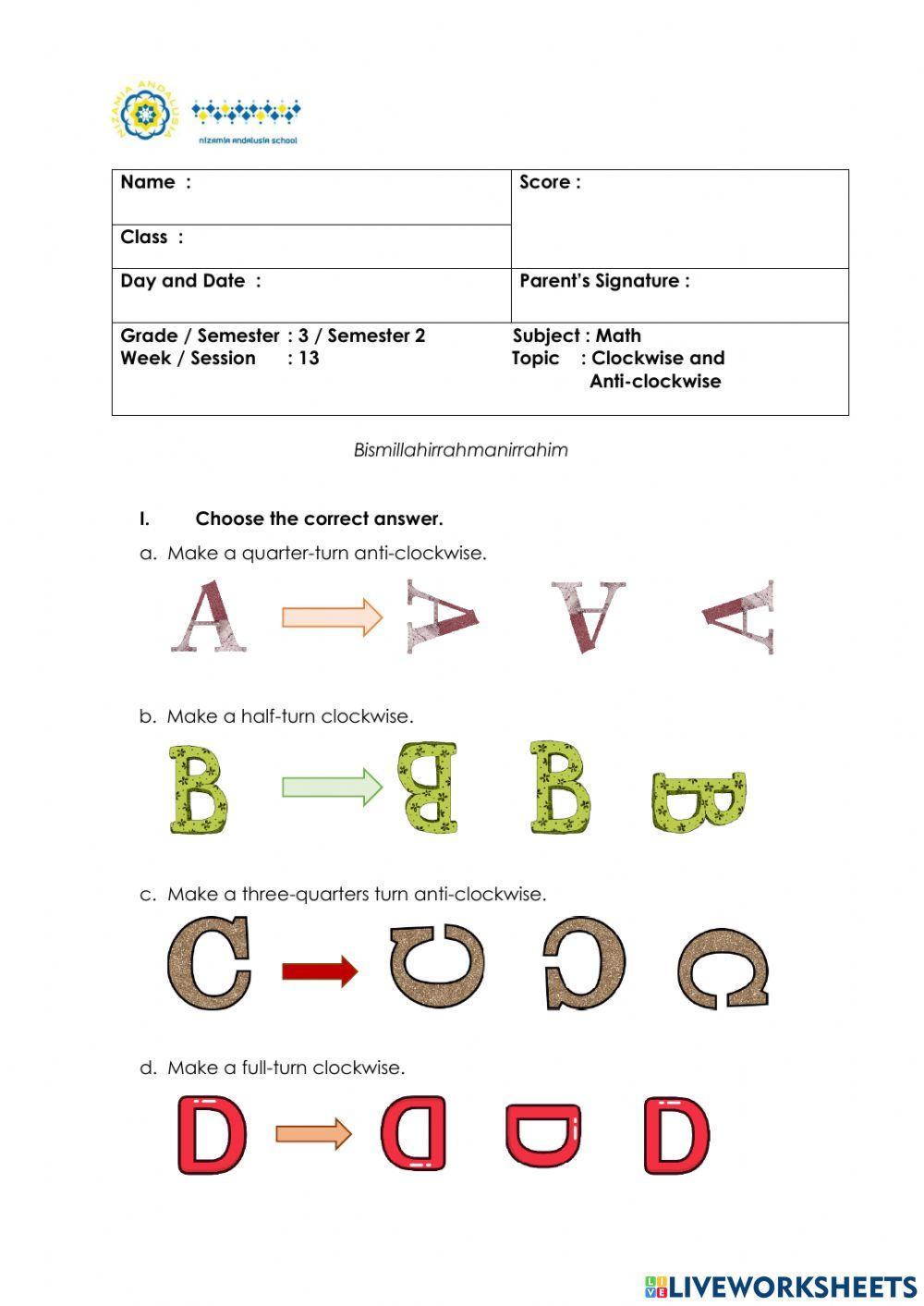 Clockwise and Anti-Clockwise