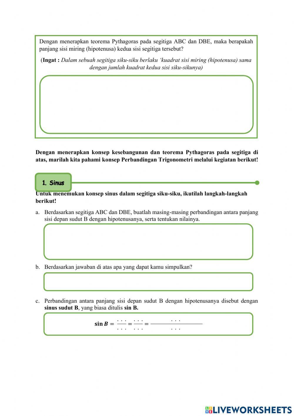Perbandingan Trigonometri Segitiga Siku-Siku