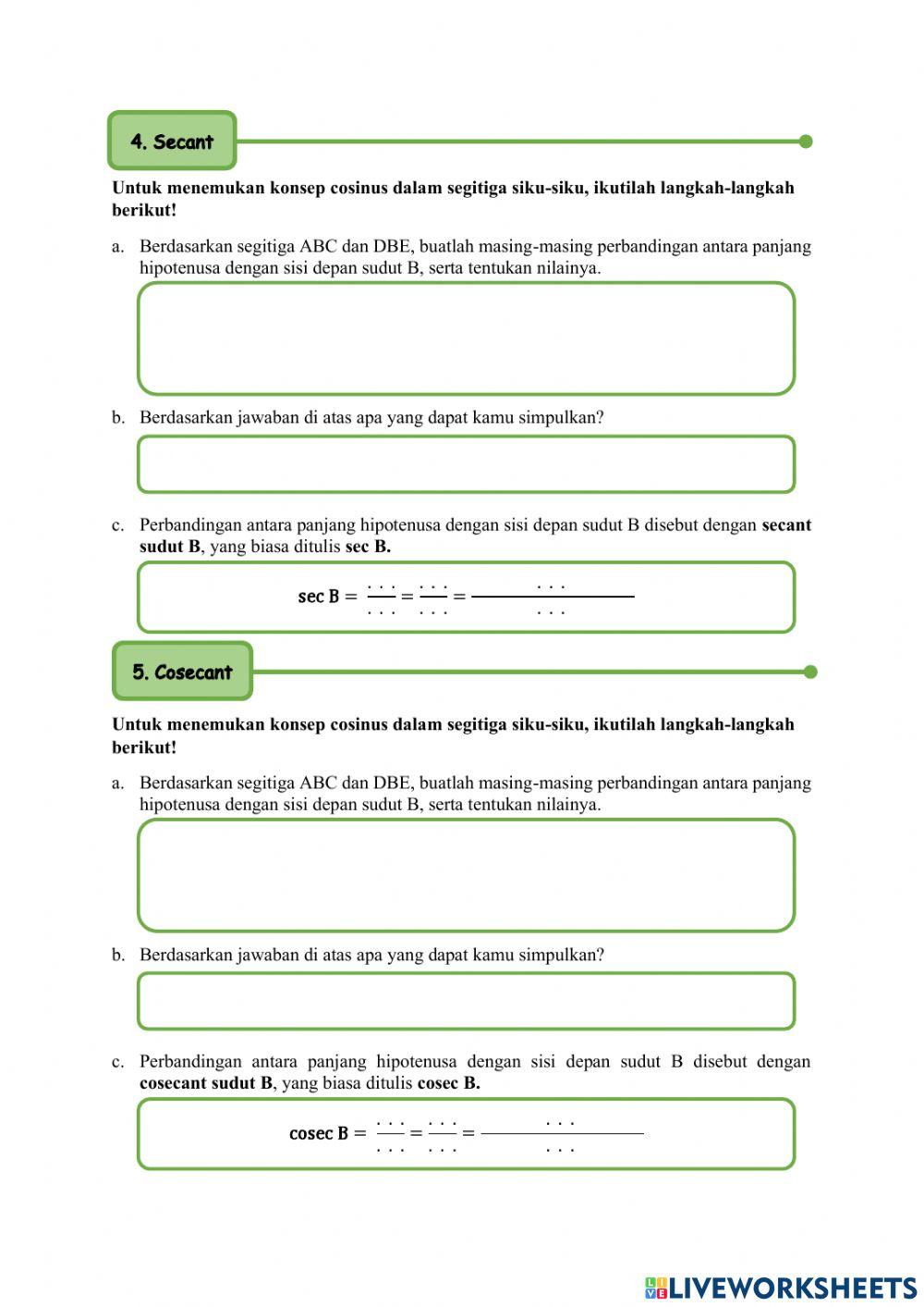 Perbandingan Trigonometri Segitiga Siku-Siku