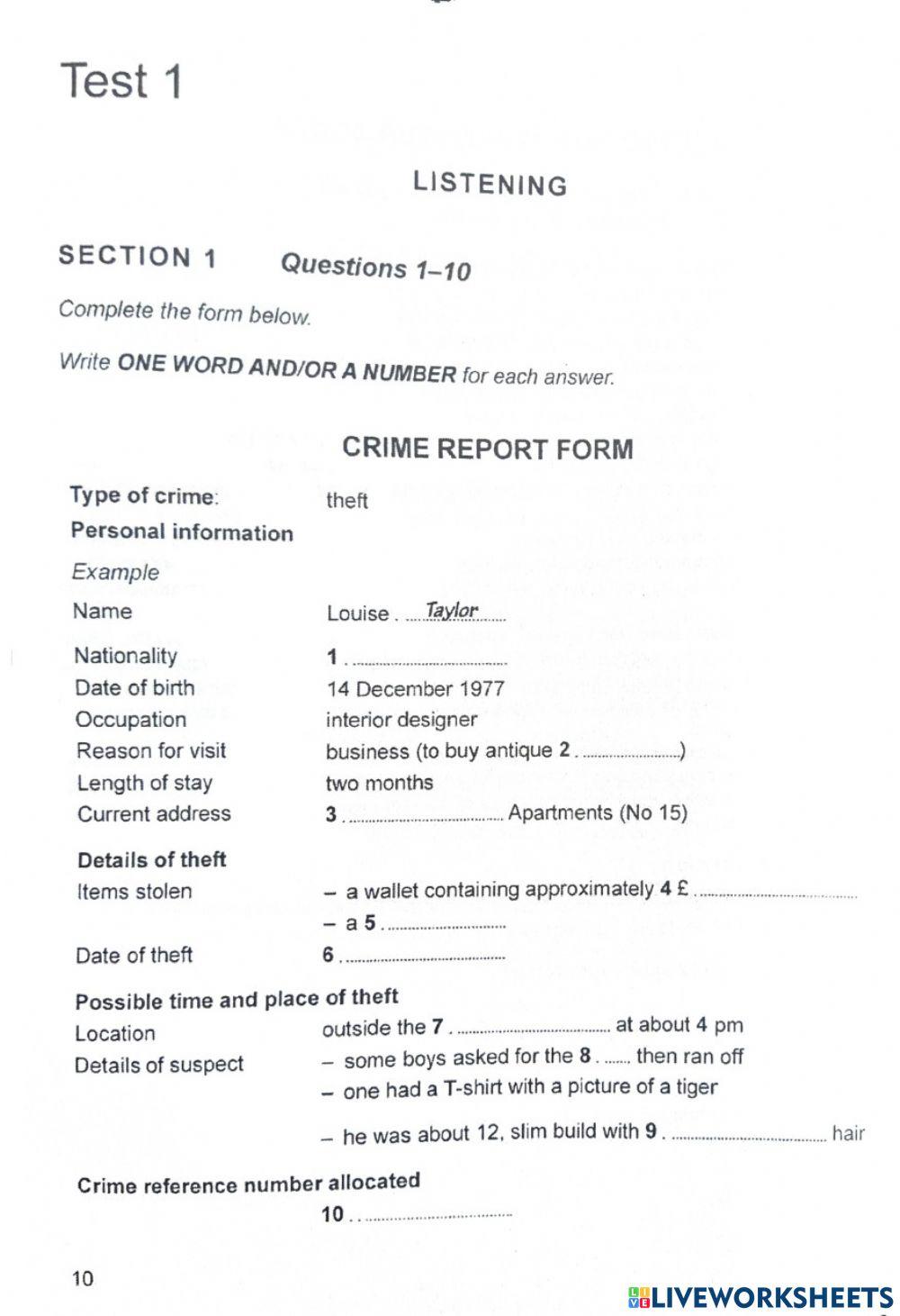 Cam 14 listening test 1 pát 1 (1-10)