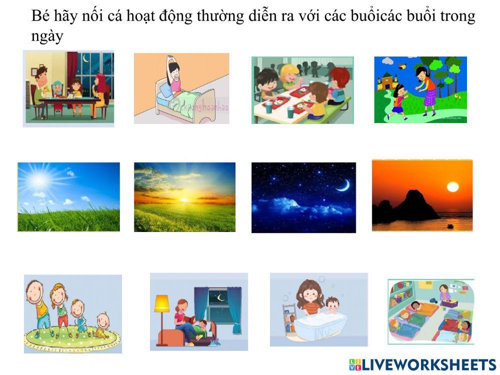 Nhận biết các buổi trong ngày