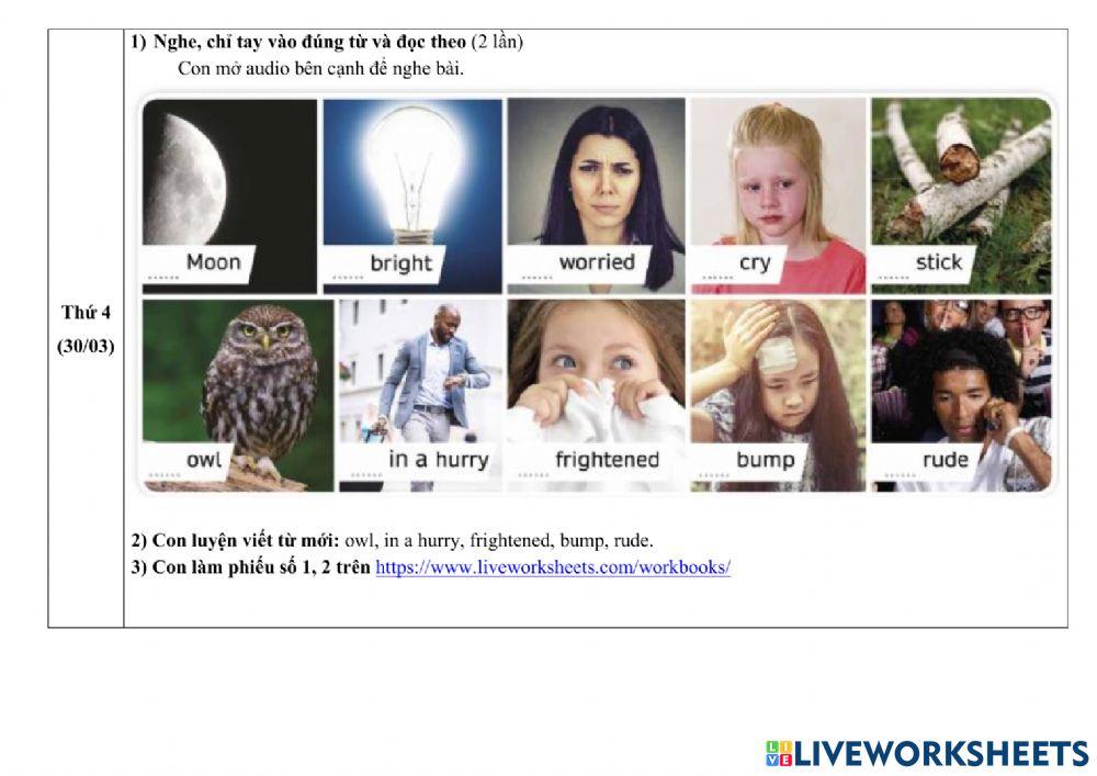 Phiếu giao bài tuần 34