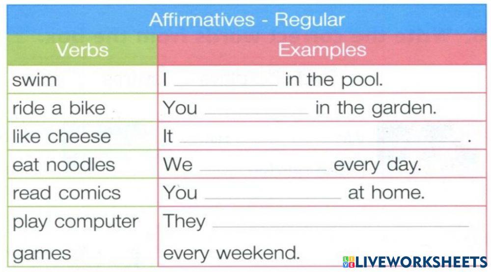 Affirmatives - Regular