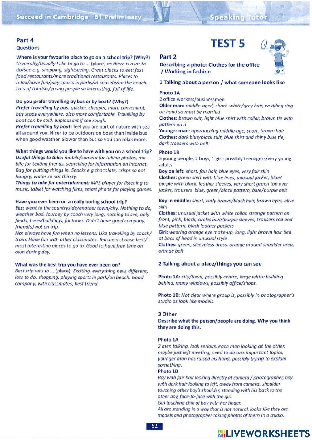 Succeed PET Speaking 5