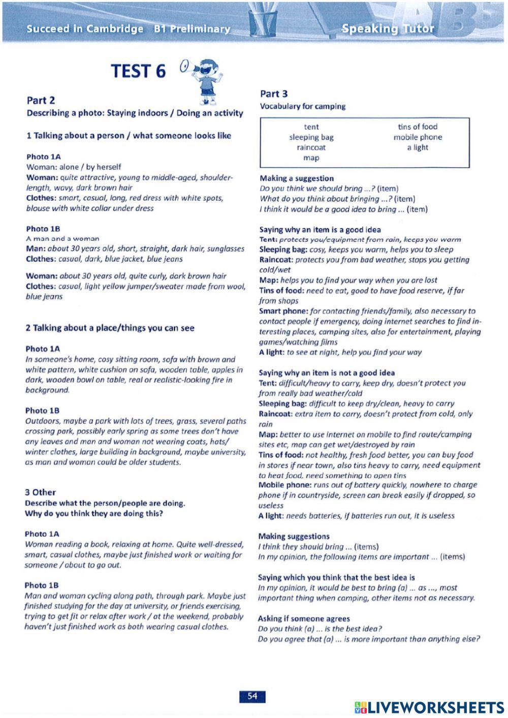 Succeed PET Speaking 6-7