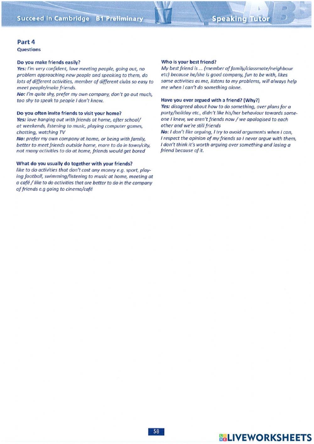 Succeed PET Speaking 8