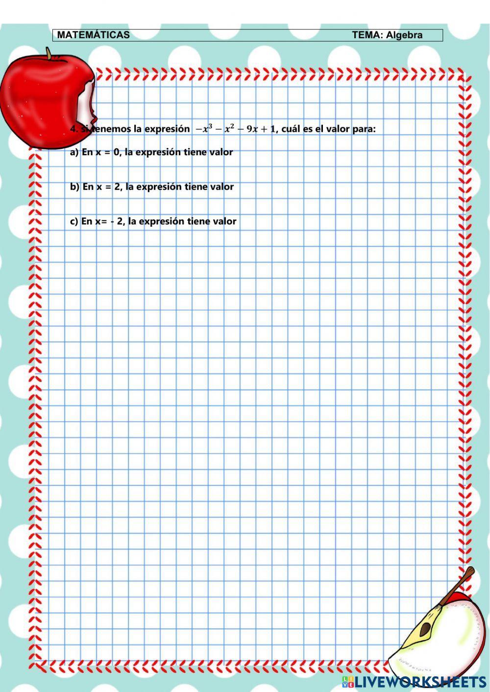 Monomios y operaciones con monomios