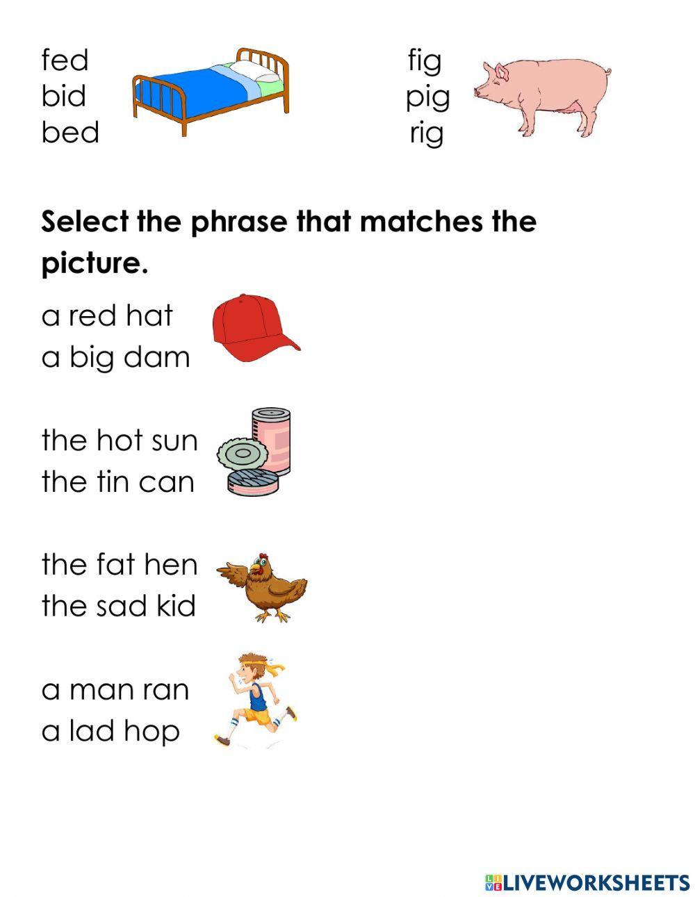 Cvc words and phrases