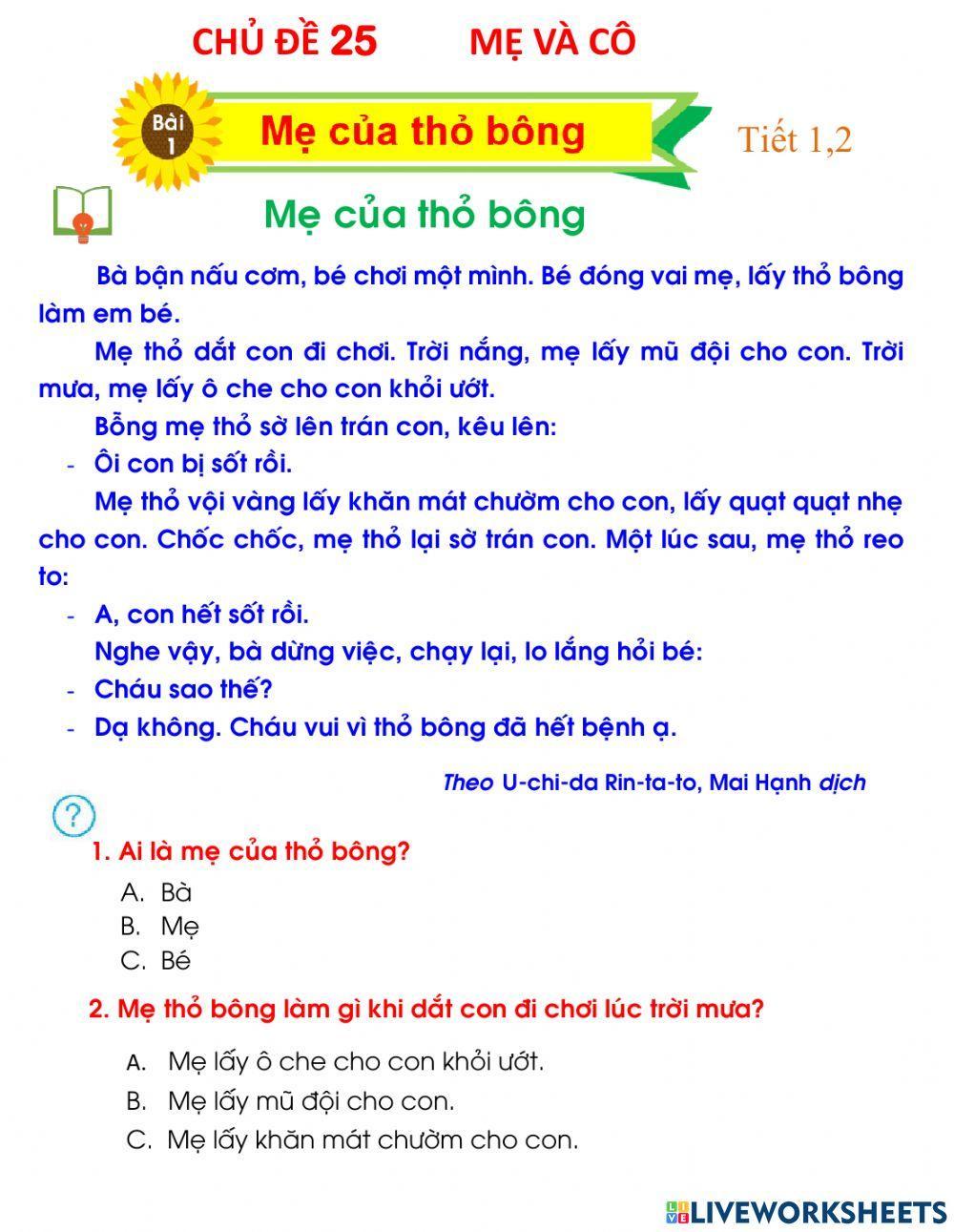 CĐ 25-Mẹ của thỏ bông T1,2