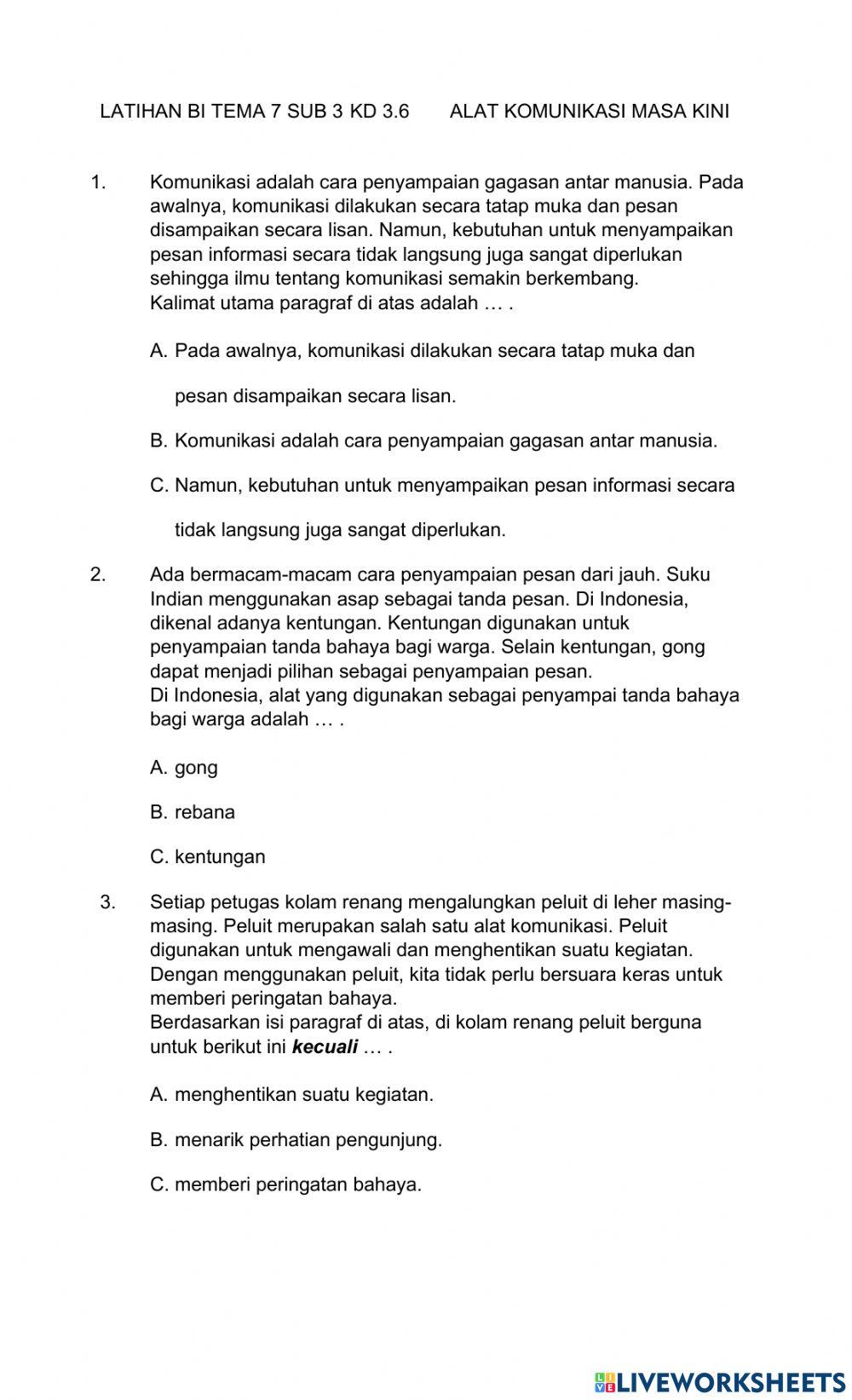 Latihan bahasa indonesia t7 st3