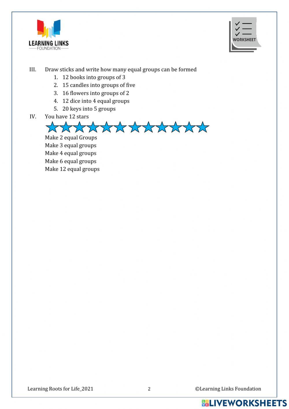 Phase 1– Foundation Numeracy Class Worksheet -11