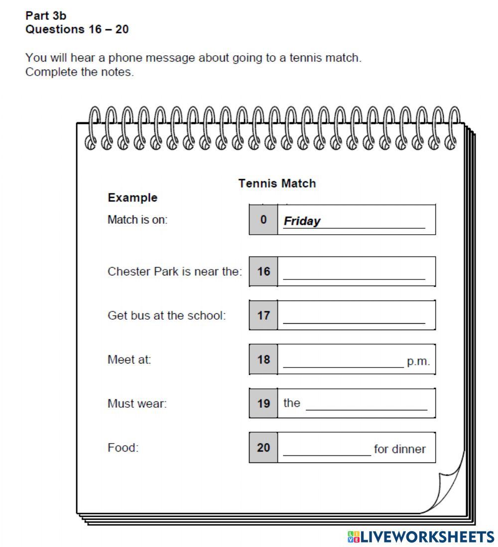 Listening practice NE 13 Part 3b