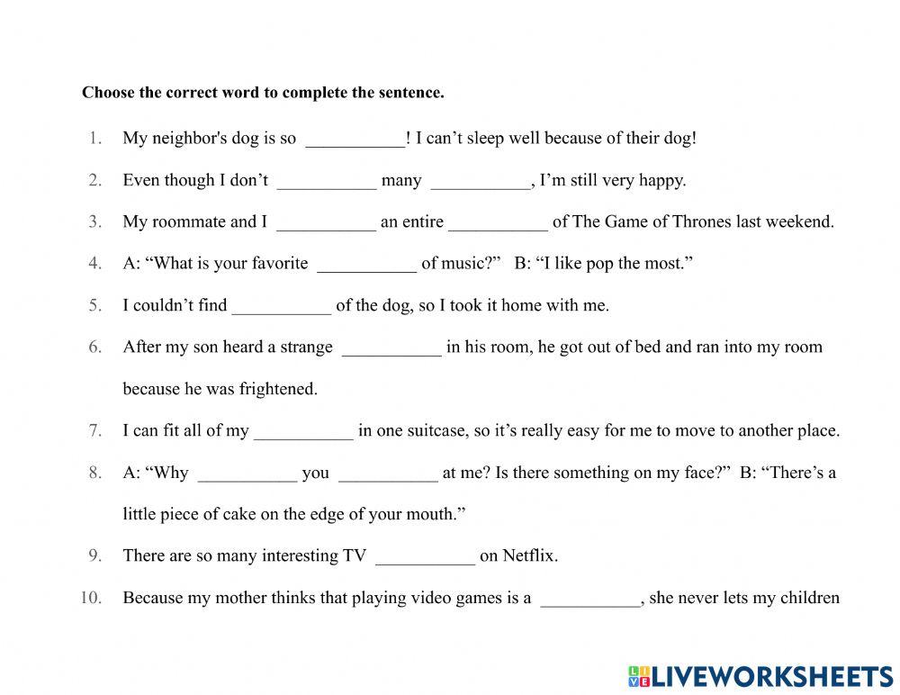 TV-Vocabulary Exercise