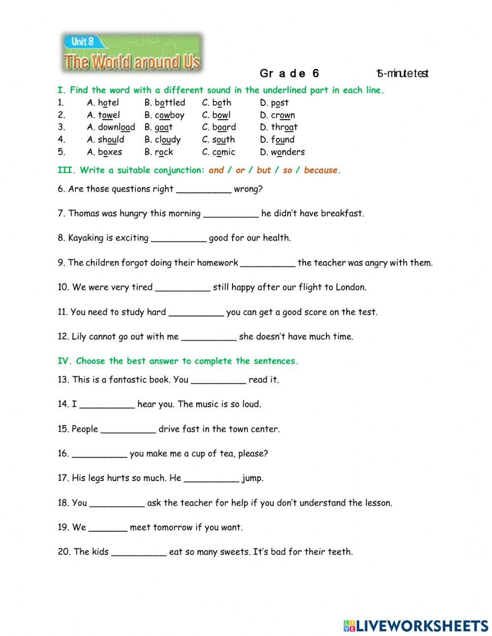 Unit 8. The world around us