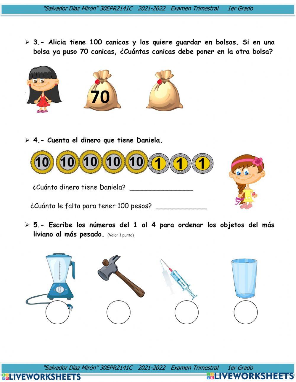 Aprendiendo a leer y escribir sumar y restar en primer grado