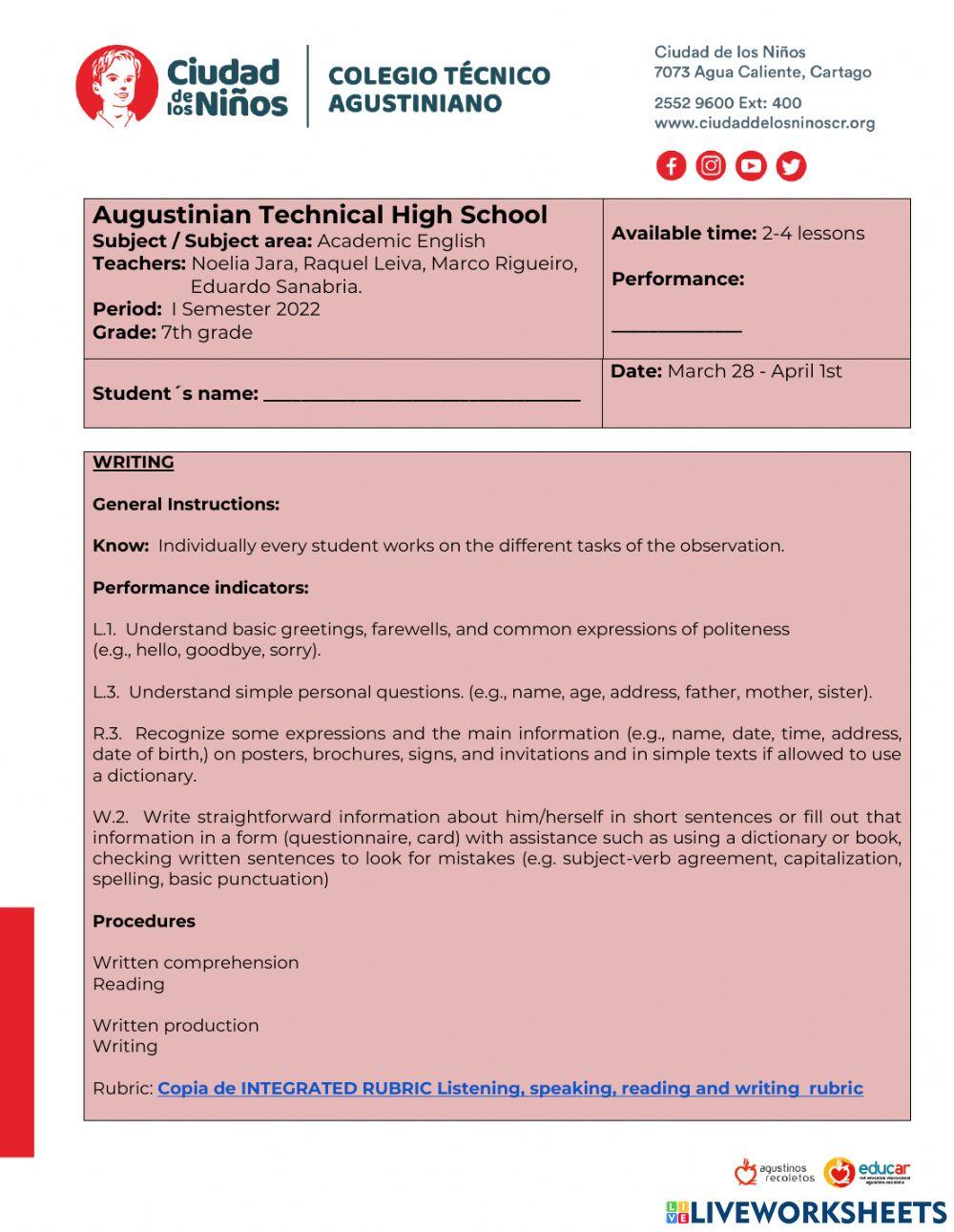 OBSERVATION 1. 7th GRADE (ACS)