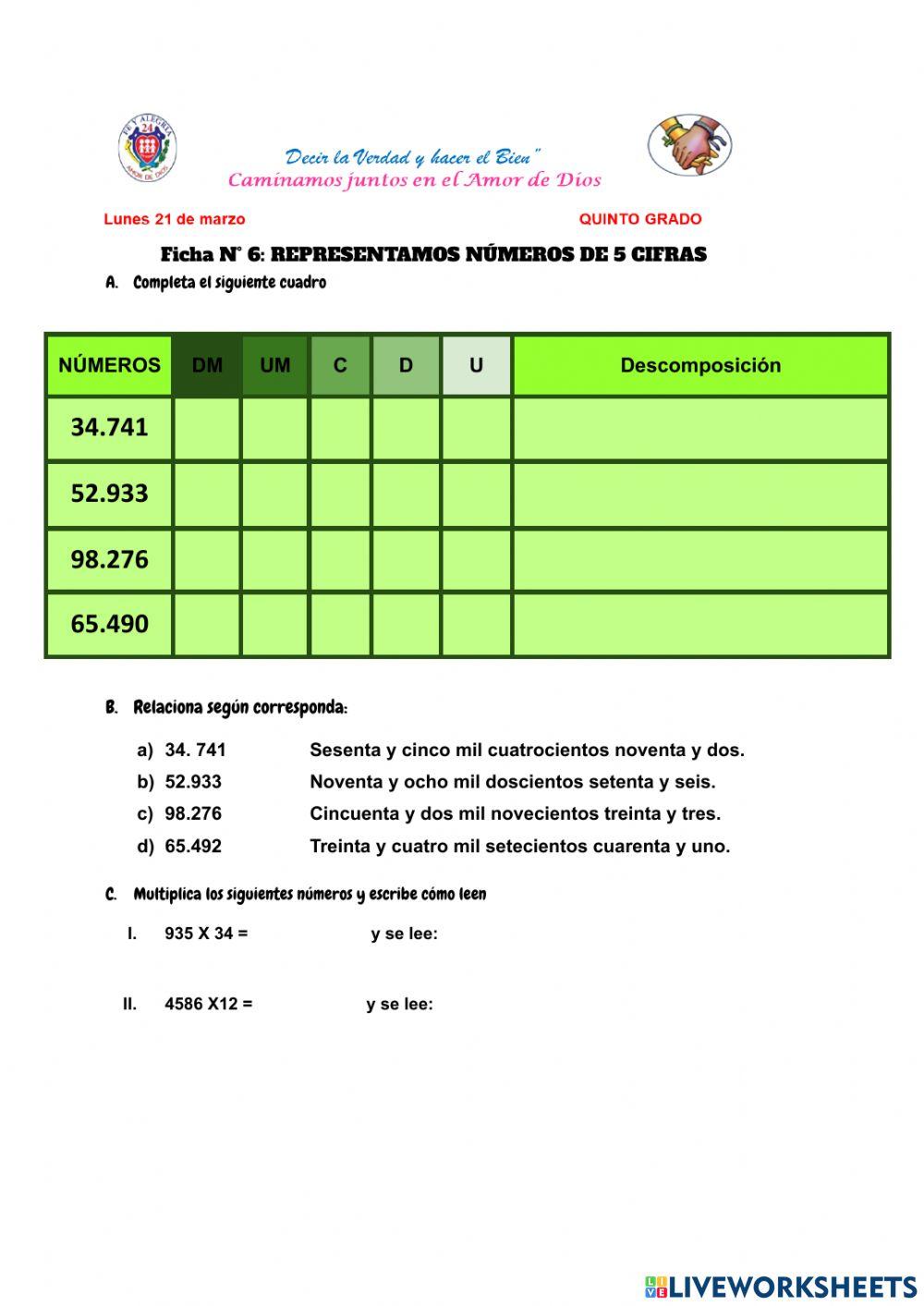Número de cinco cifras
