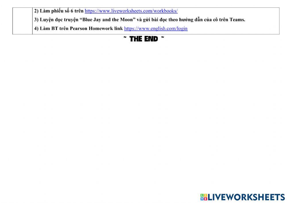 Hướng dẫn học tuần 34