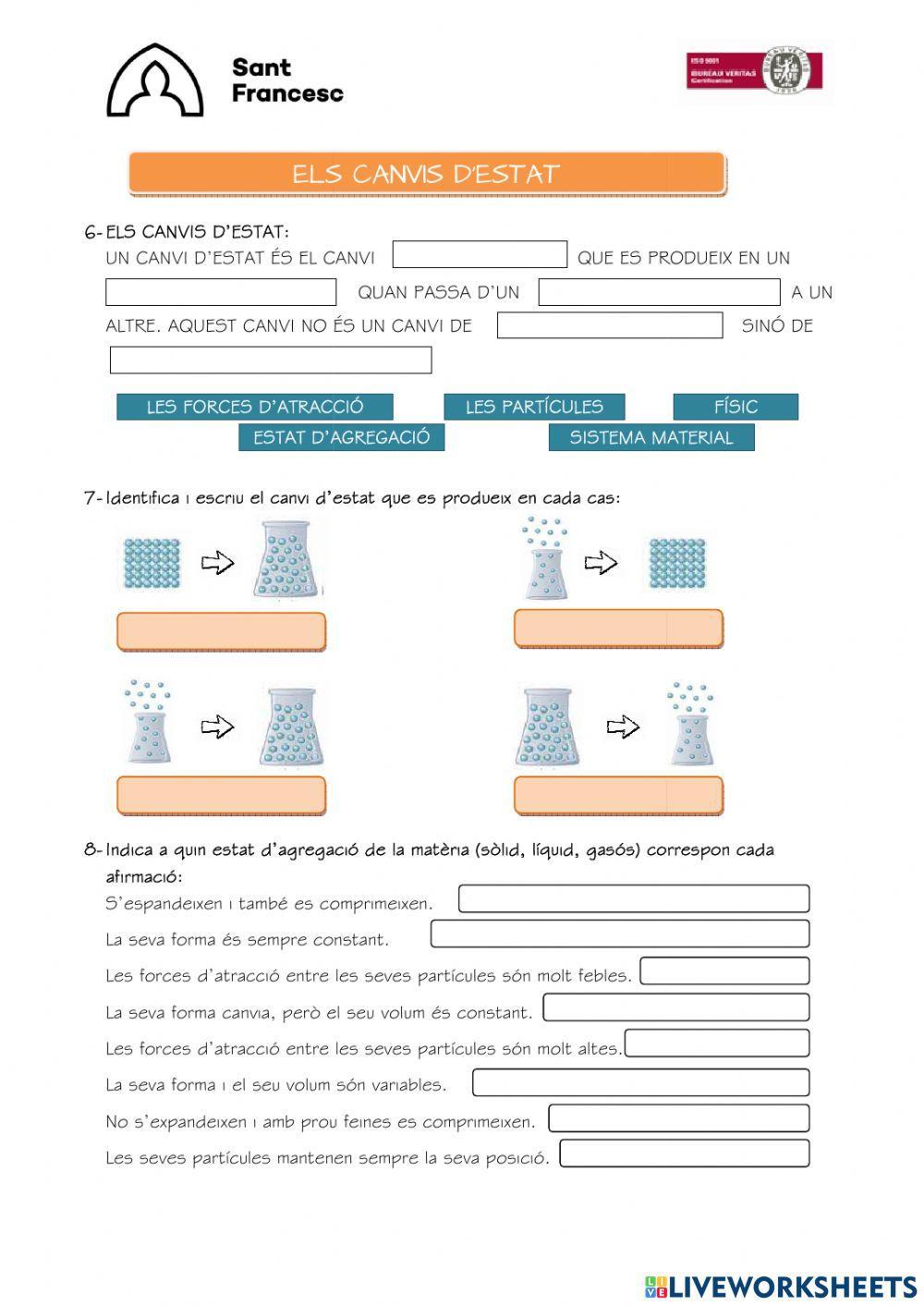 La matèria i els estats d'agregació 2