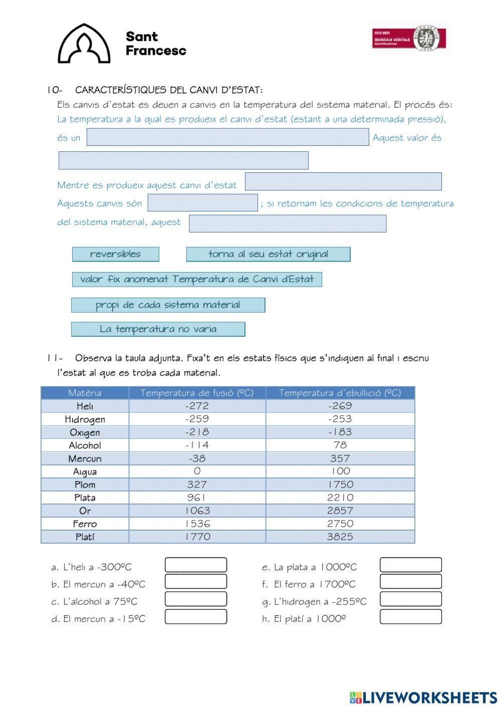 La matèria i els estats d'agregació 2