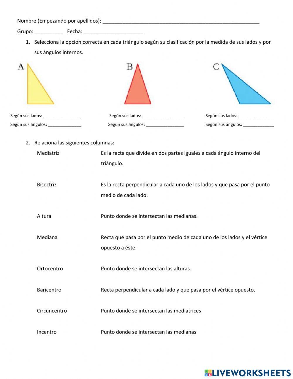 Propiedades de los triángulos