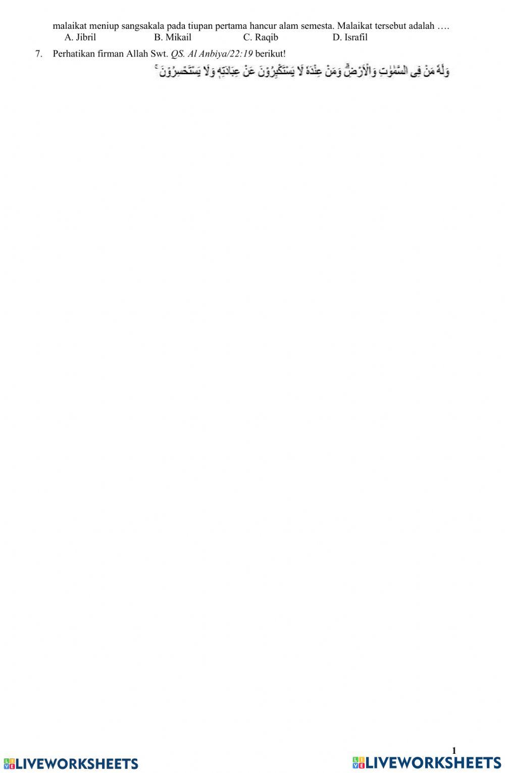 Pts pai kelas 7 smpn 2 waru genap