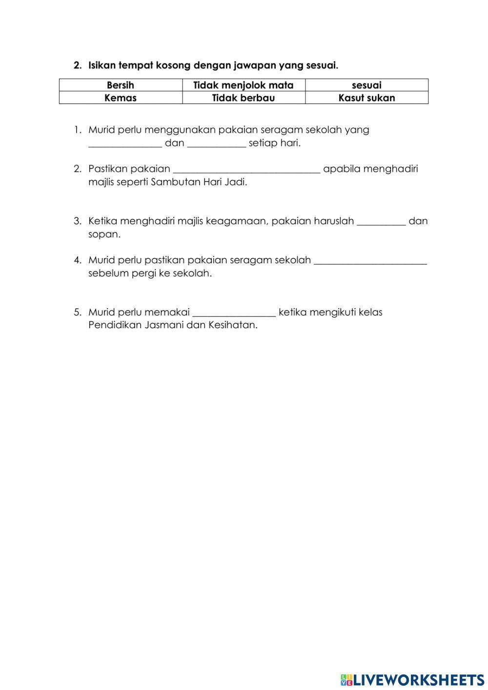 Pemakaian yang sesuai