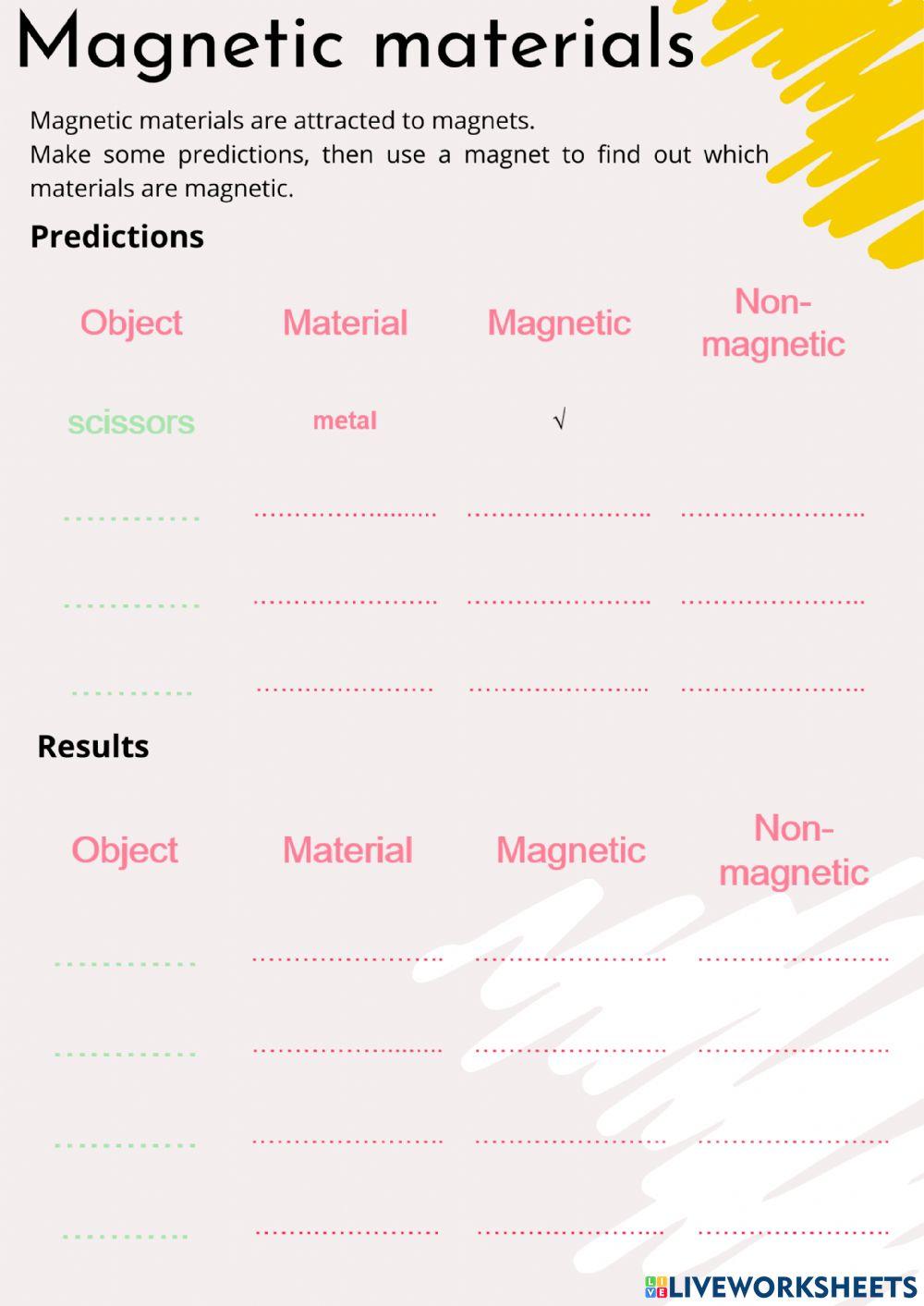 Magnetic Materials online exercise for | Live Worksheets