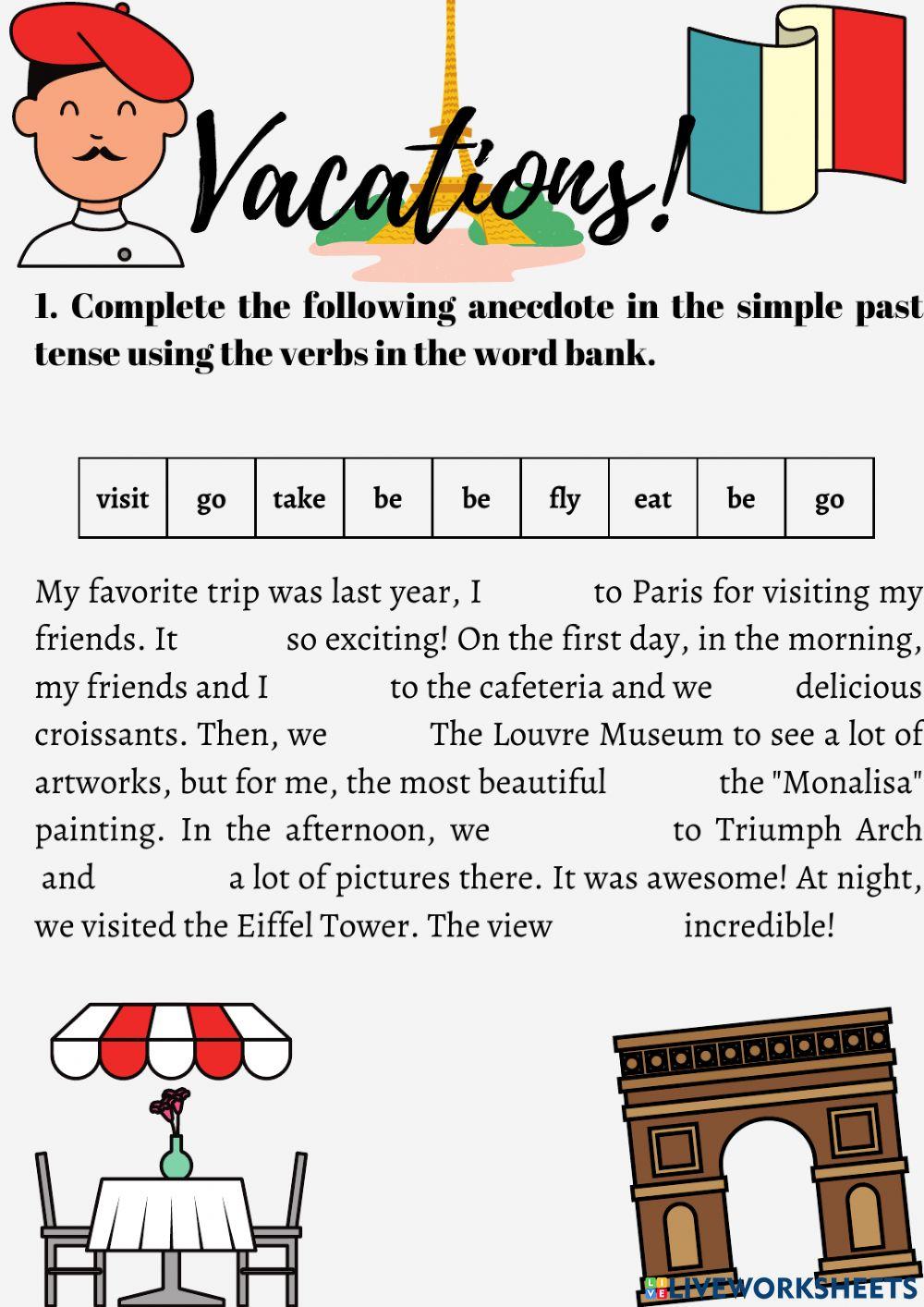 VACATIONS- UNIT 3- ACTIVITY1 | Sylvia Ponce | Live