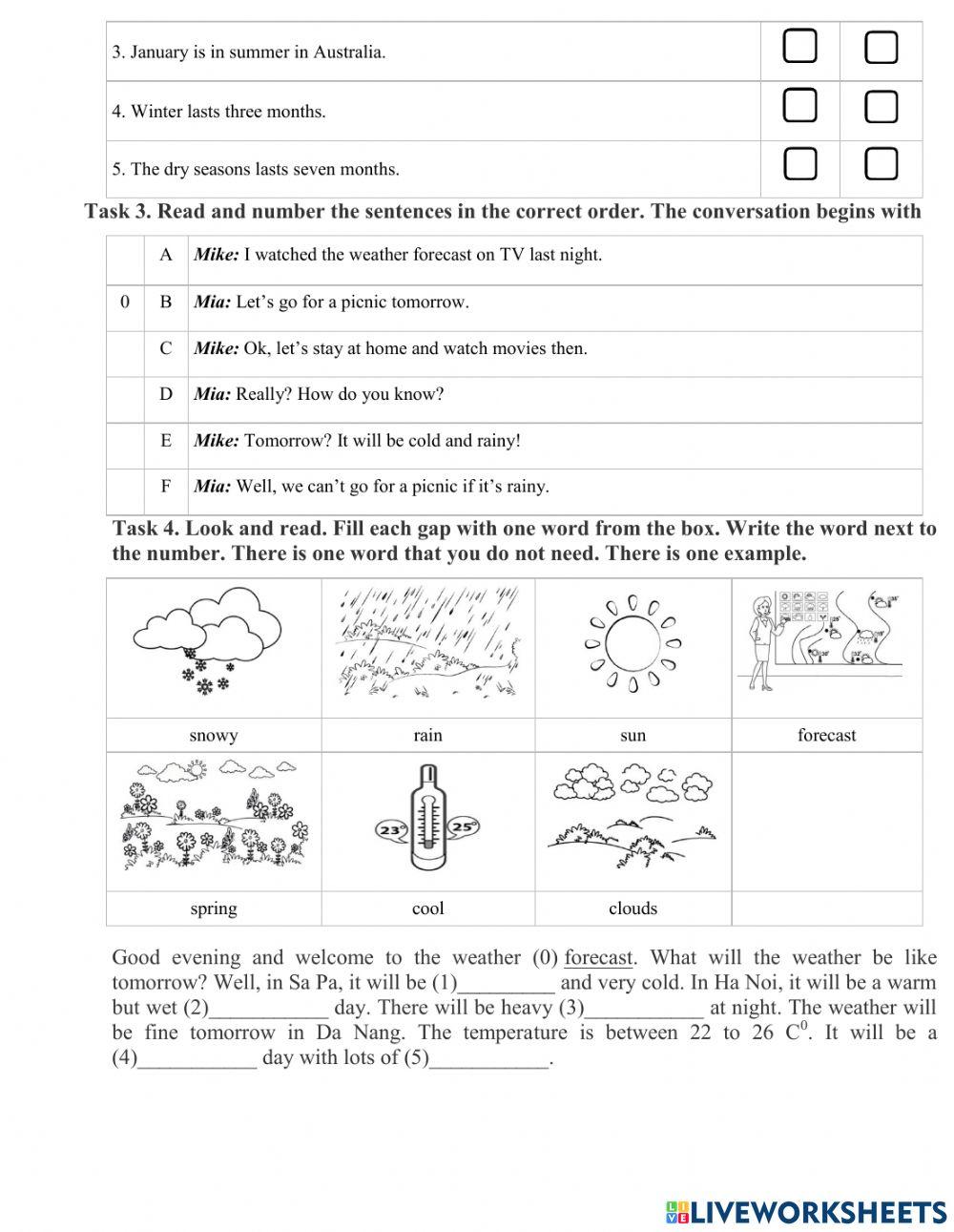 Unit 18: What will the weather be like tomorrow? – Lesson 2