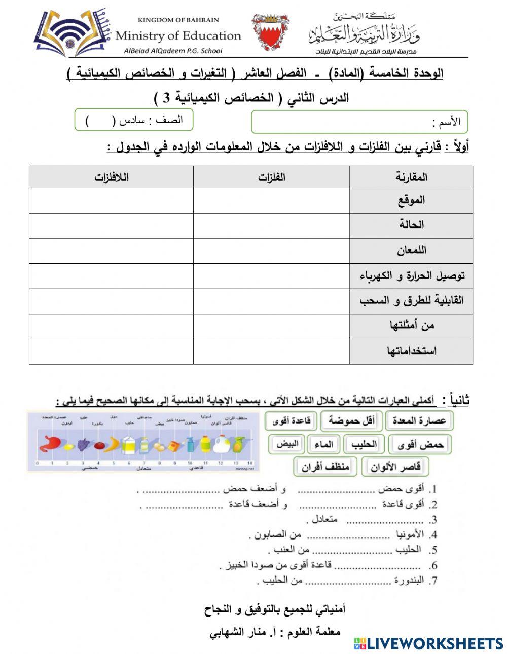 الخصائص الكيميائية 3