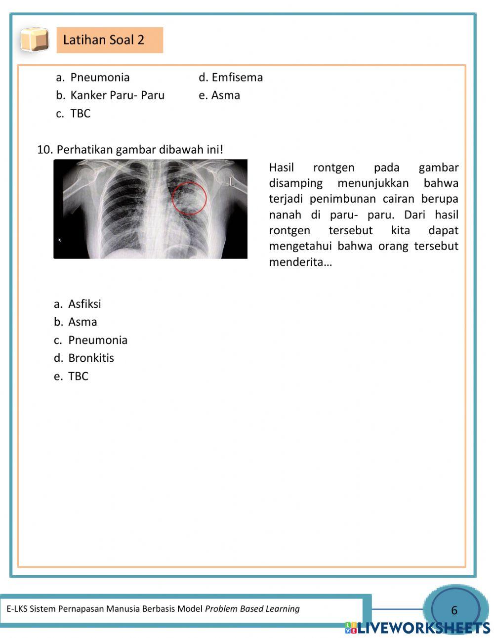 Latihan soal sistem pernapasan 2