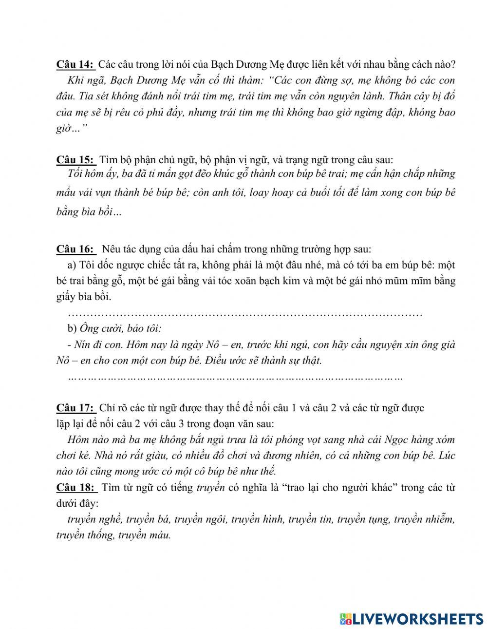 Luyện TV giữa kì2