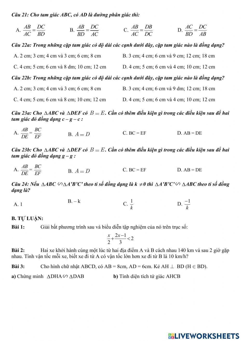 Đề thi HK2 Toán 8 18-19