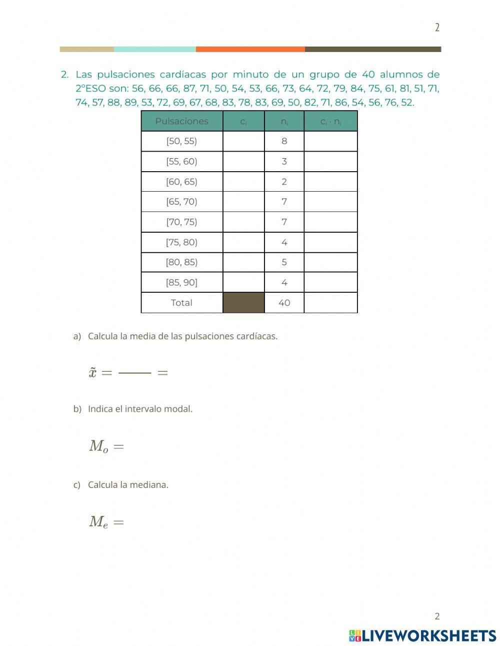 Parámetros de centralización (moda, media y mediana)