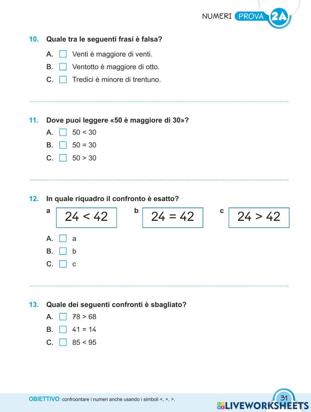 Invalsi: Consolidare  i numeri