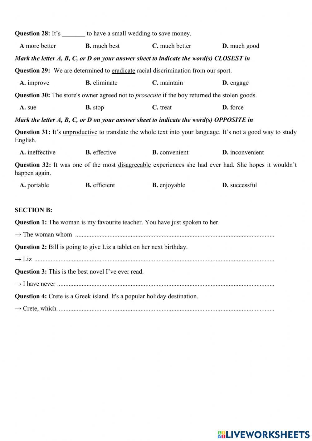 On u678 lop 10 test 1