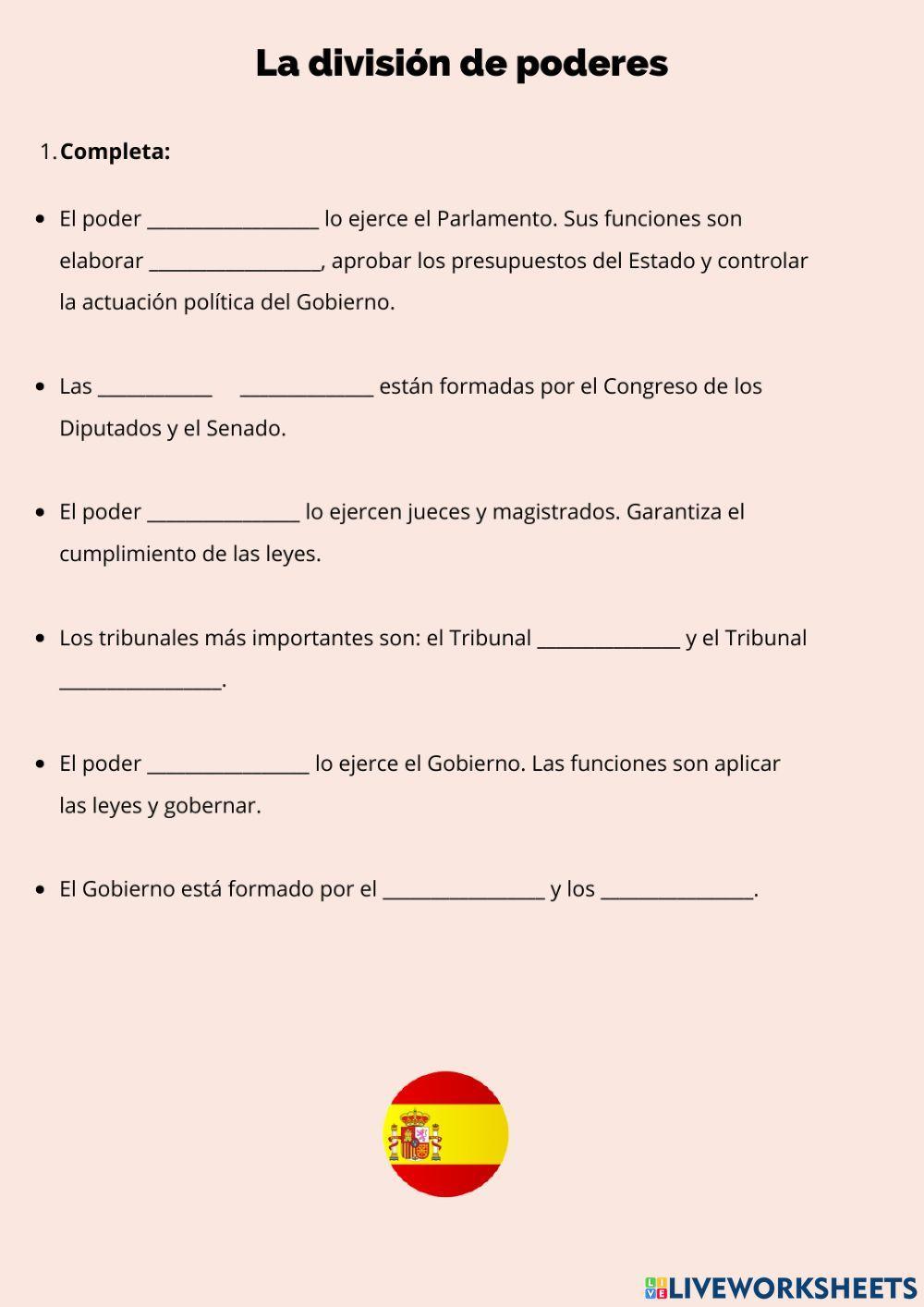 La división de poderes en España