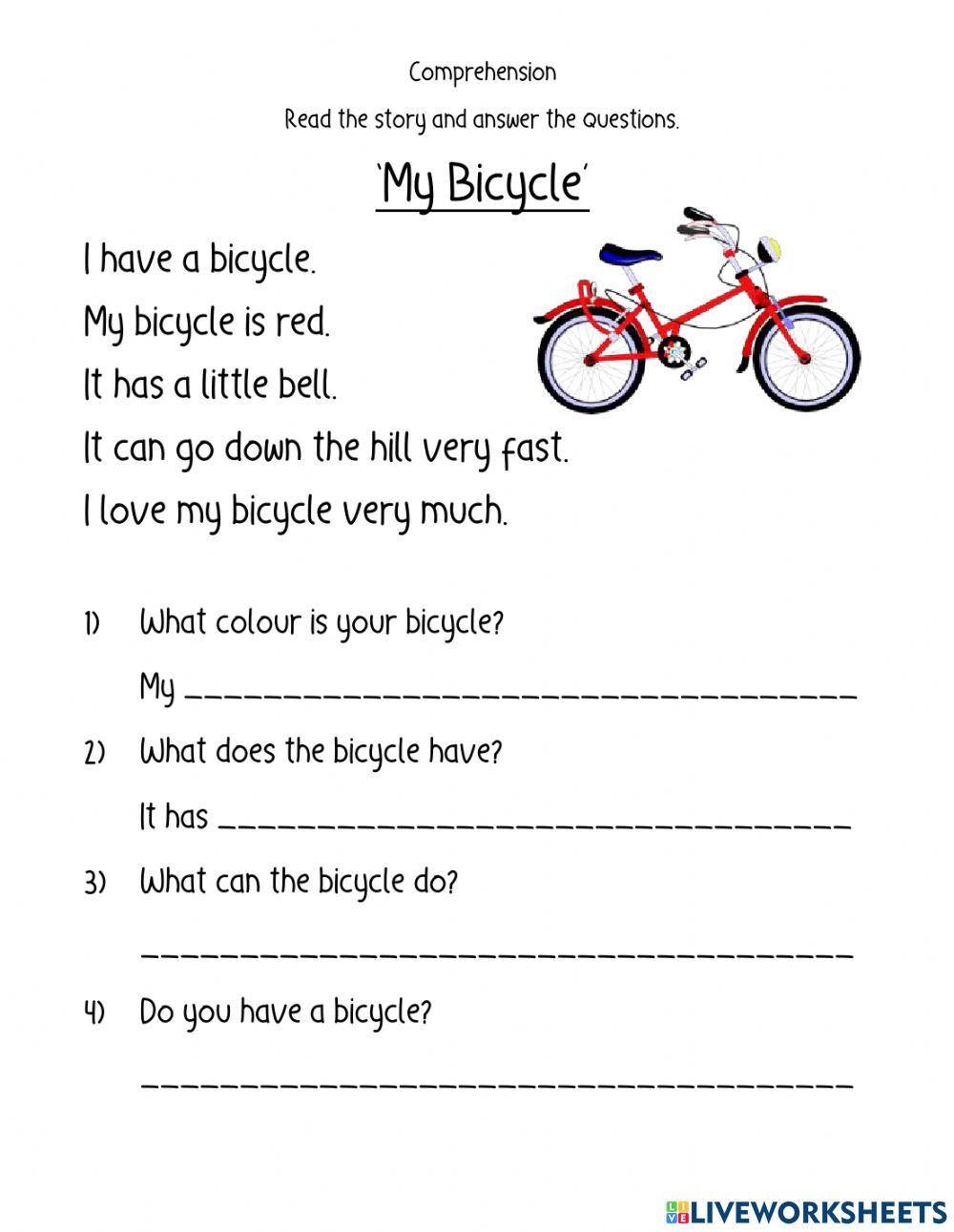 My Bicycle worksheet Live Worksheets