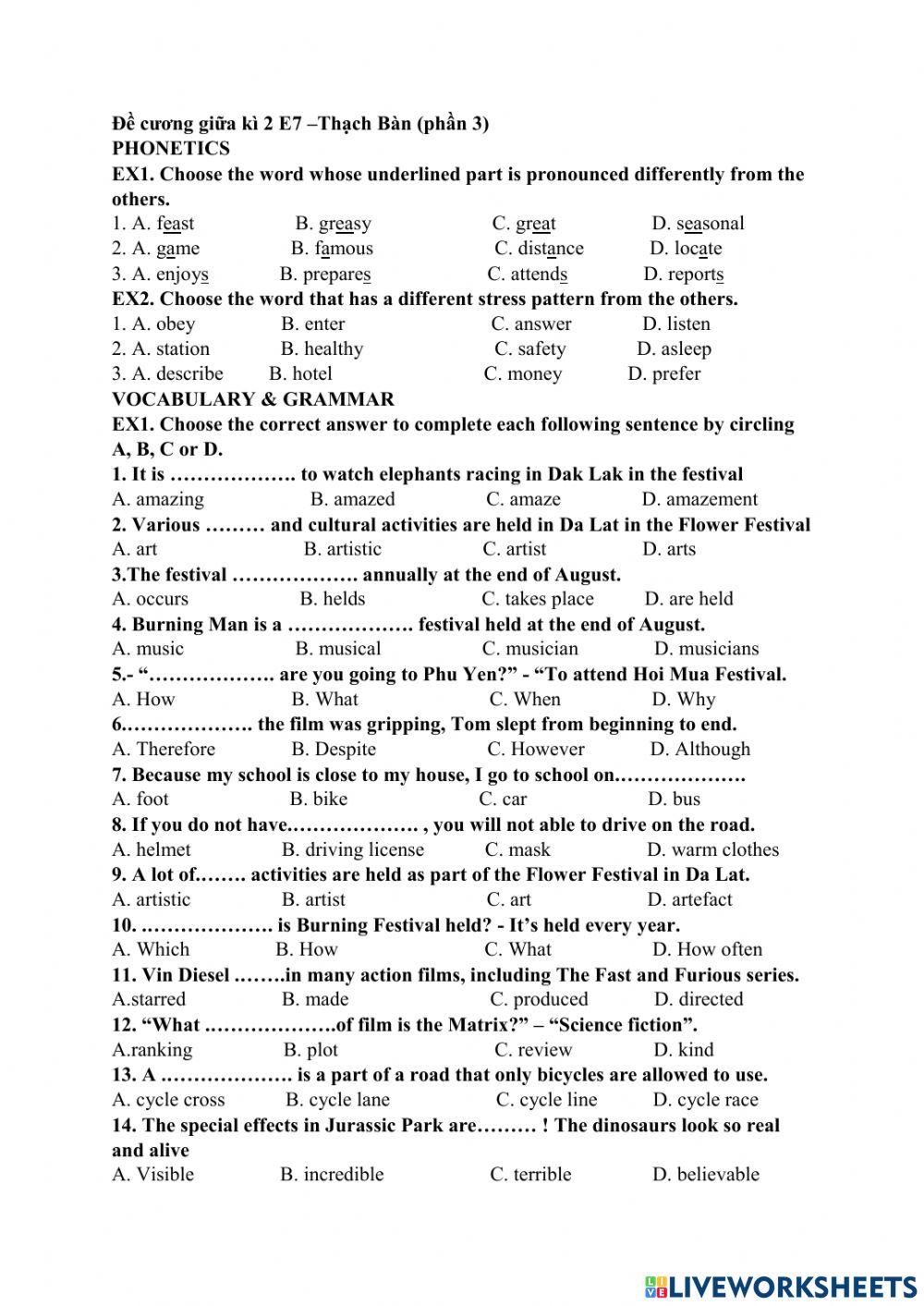 E7 giữa kì 2 TB 3